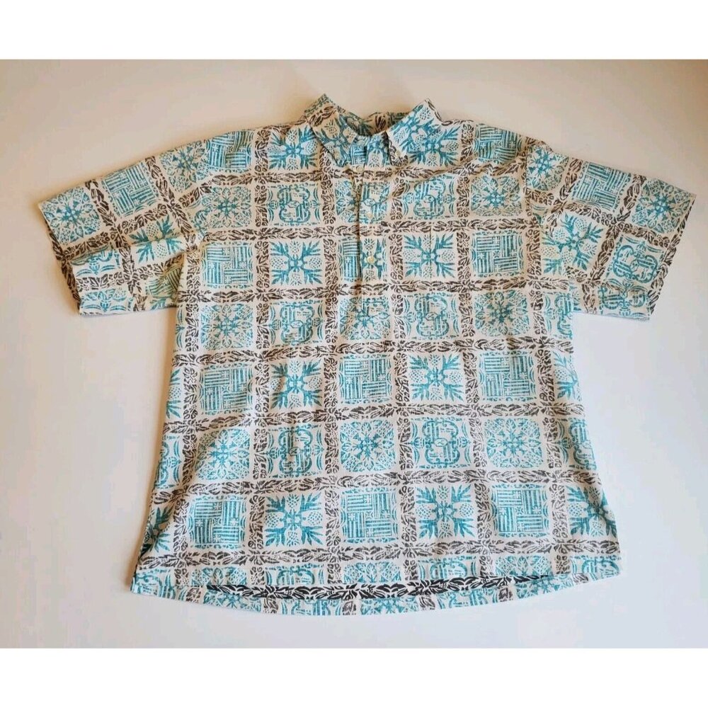 VTG Cooke Street Men's Hawaiian Shirt XL Floral Popover Pullover Made In USA 70s